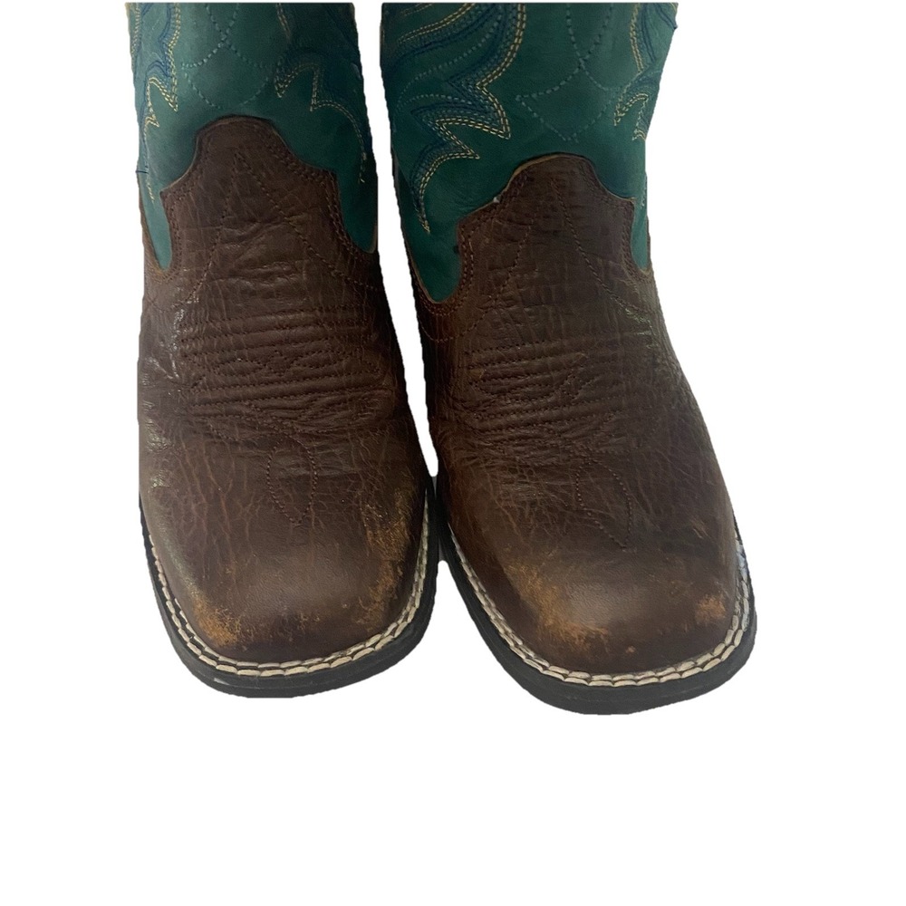 Rank 45 Leather Kids Boots Cowboy Cowgirl Western Ranchwear - Picture 6 of 9